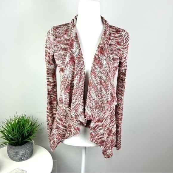 SKIES ARE BLUE Multicolor Open Waterfall Heavy Knit Cardigan Size XS - Picture 1 of 6